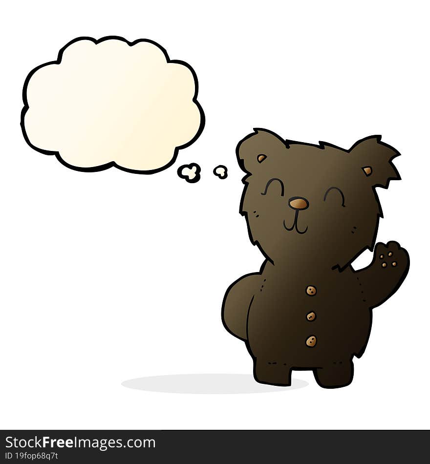 Cartoon Black Bear With Thought Bubble