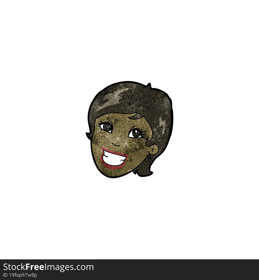 cartoon grinning woman