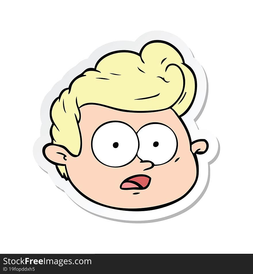 sticker of a cartoon male face