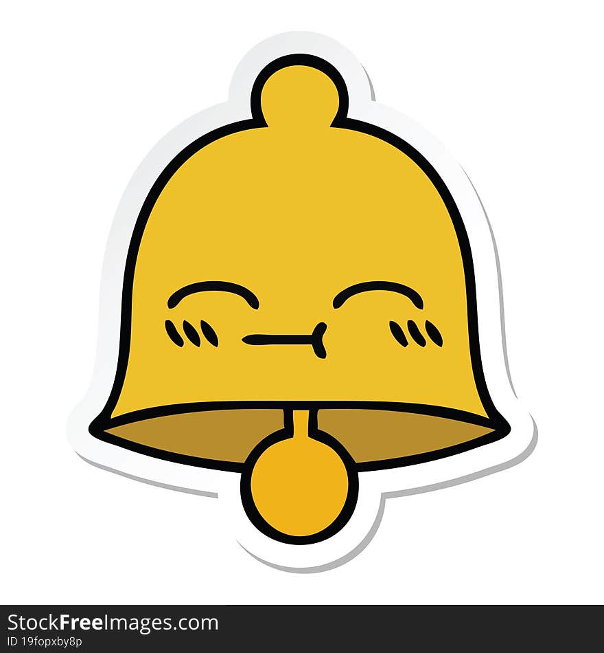 sticker of a cute cartoon bell