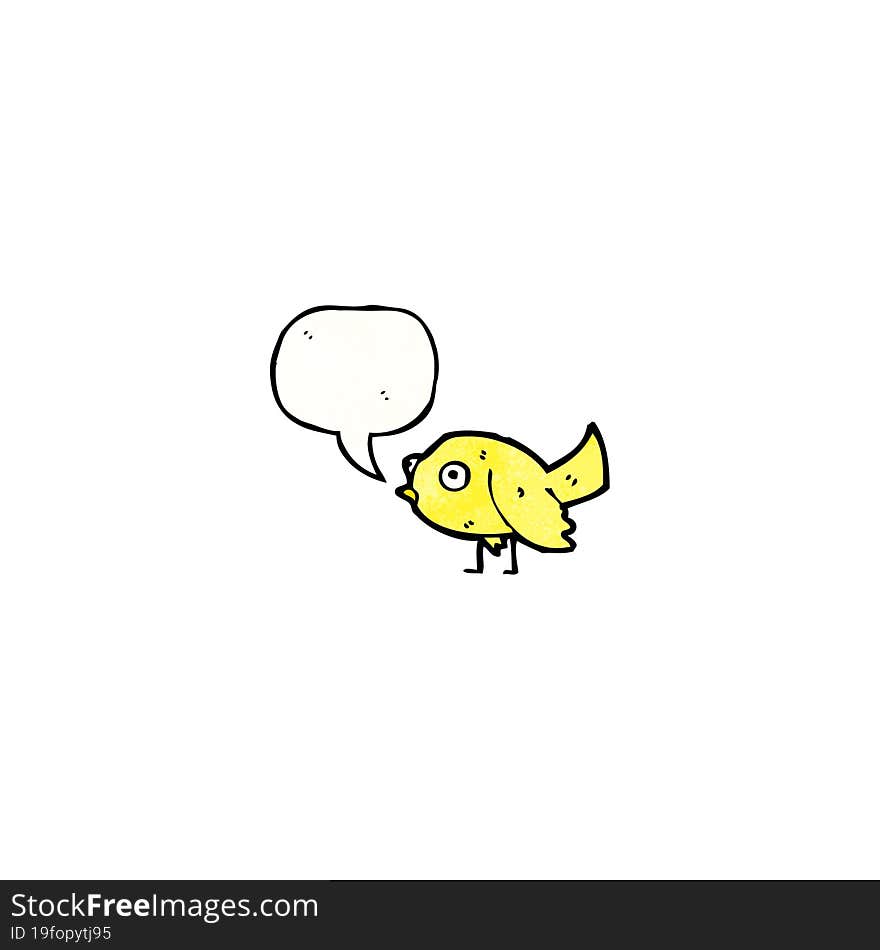 Cartoon Bird With Speech Bubble