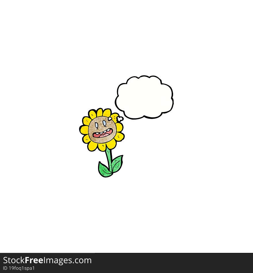 cartoon retro sunflower