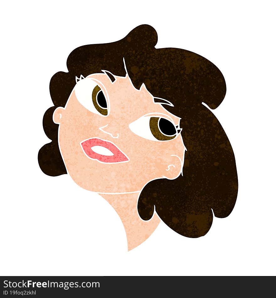 cartoon happy woman