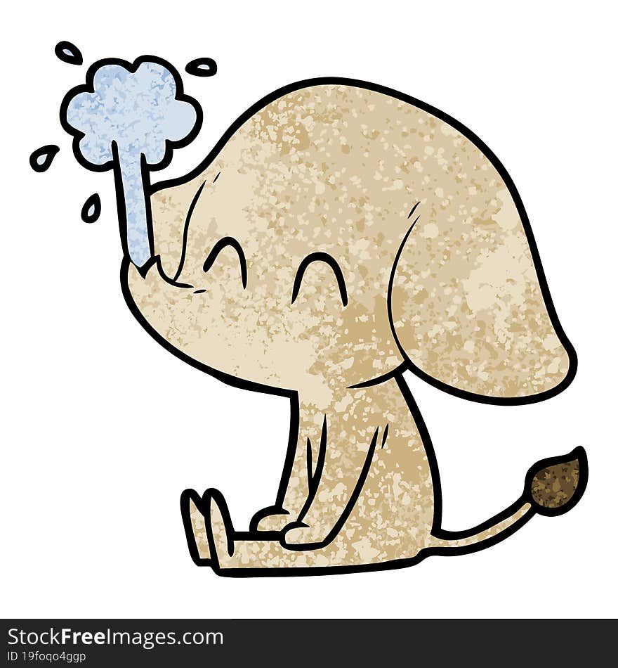 cute cartoon elephant spouting water. cute cartoon elephant spouting water