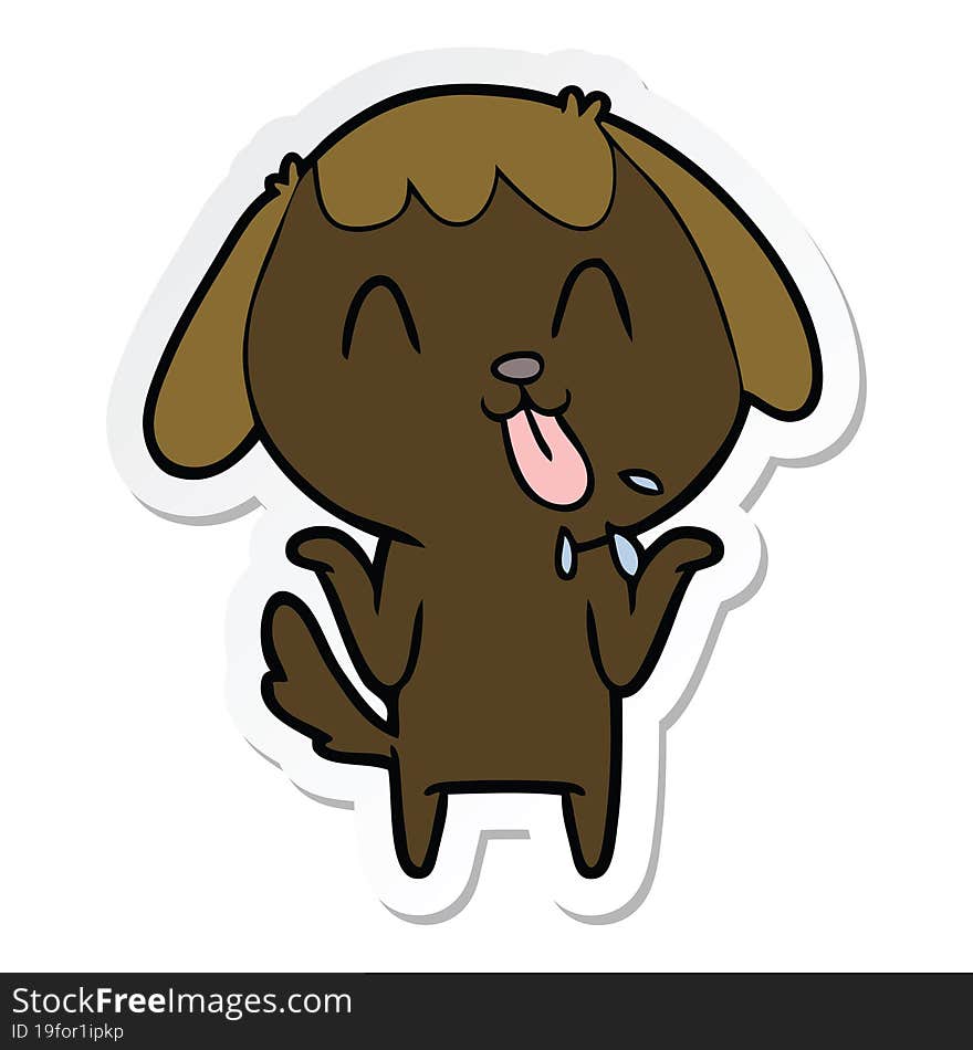 sticker of a cute cartoon dog