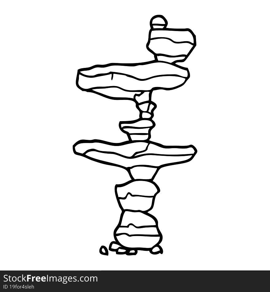 line drawing cartoon boulders