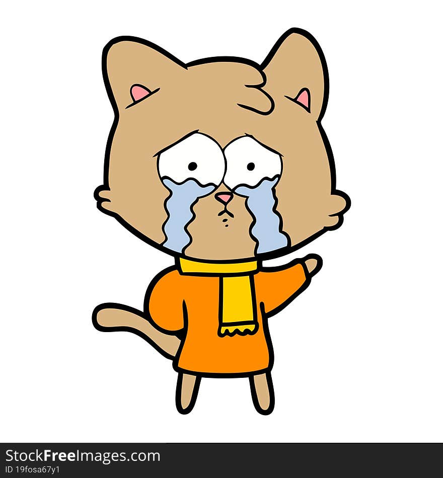 cartoon crying cat. cartoon crying cat