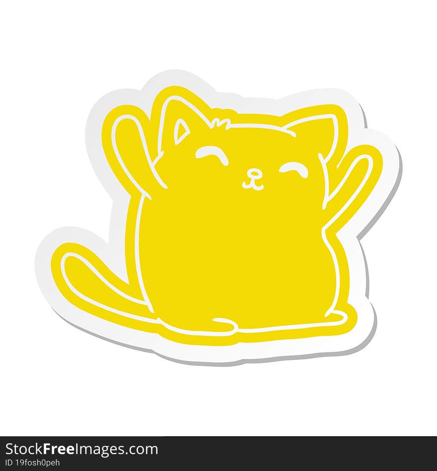 cartoon sticker of cute kawaii cat