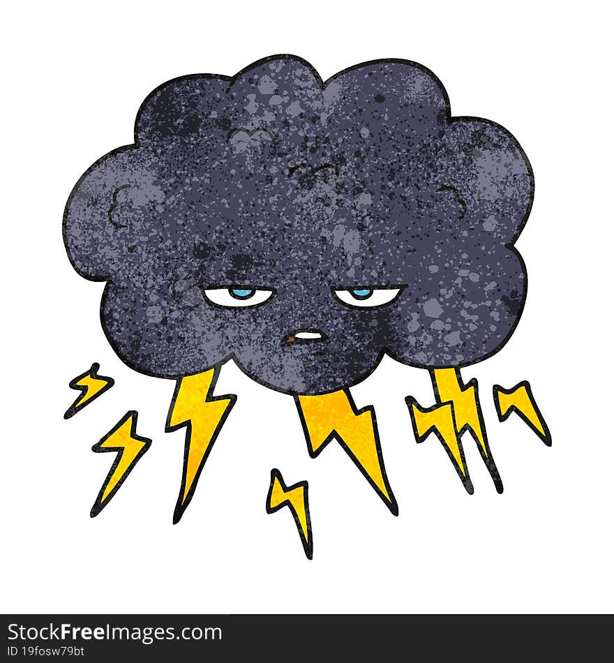 Textured Cartoon Thundercloud