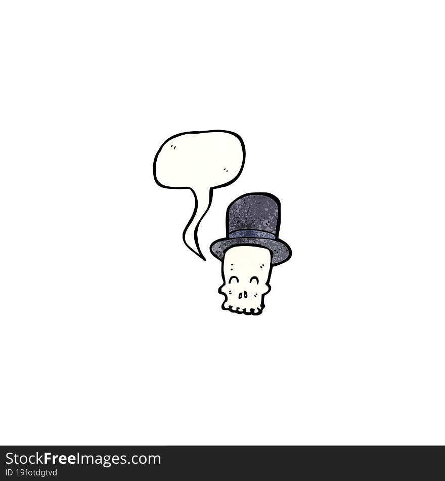 skull in top hat cartoon