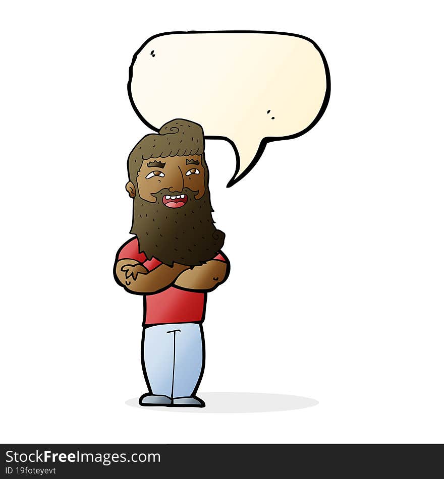 Cartoon Proud Man With Speech Bubble