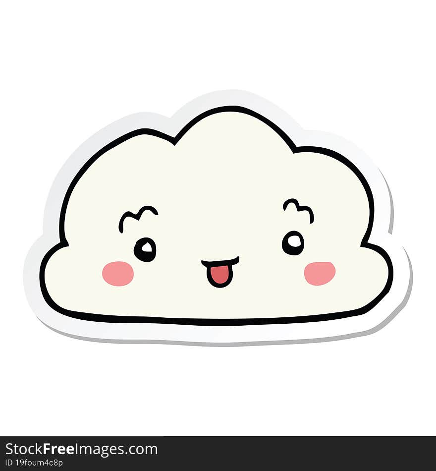 Sticker Of A Cartoon Cloud