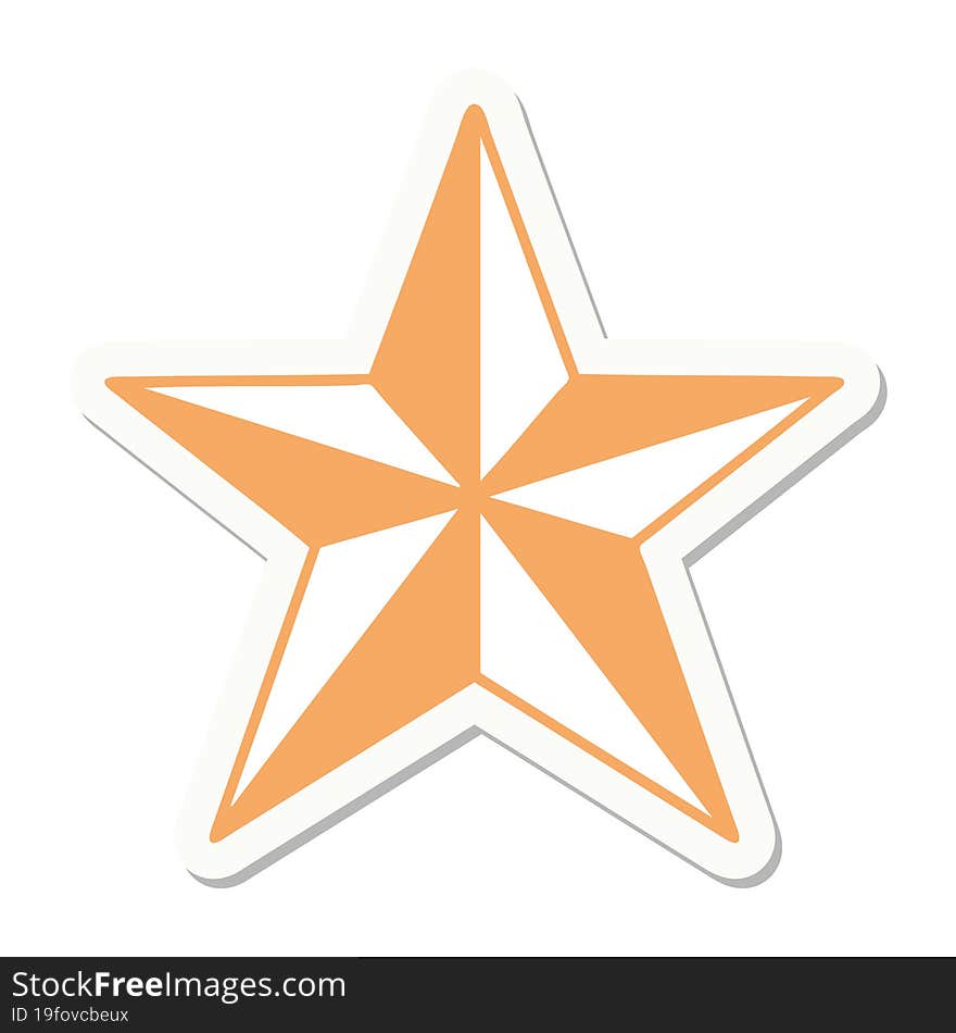 sticker of tattoo in traditional style of a star. sticker of tattoo in traditional style of a star