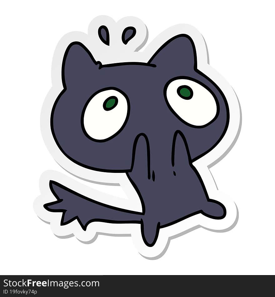 Sticker Cartoon Kawaii Of A Shocked Cat