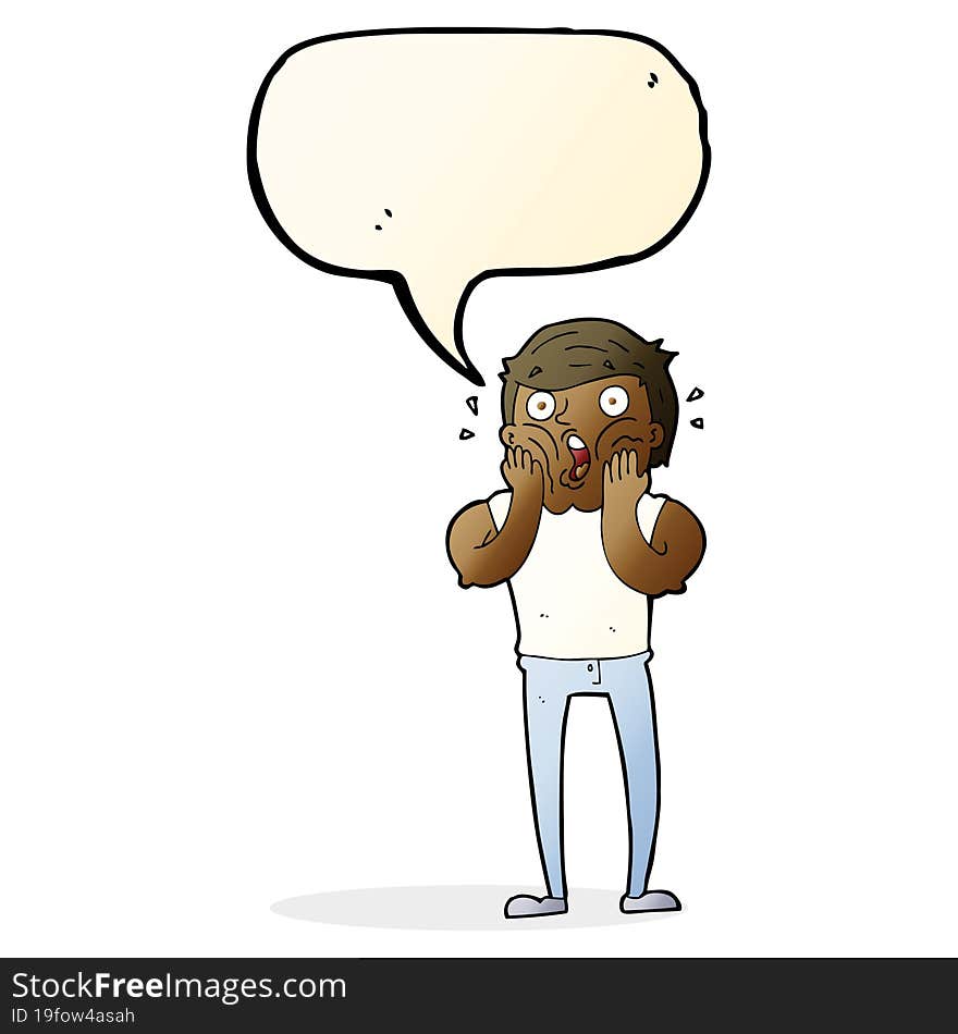 cartoon gasping man with speech bubble