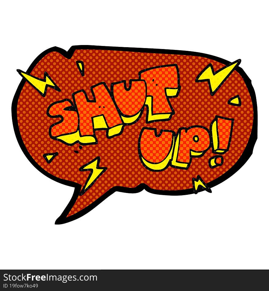 comic book speech bubble cartoon shut up! symbol