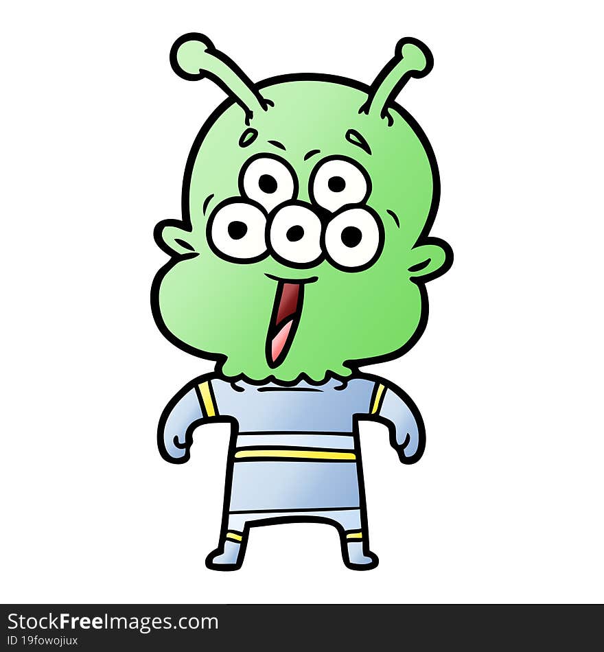 happy cartoon alien. happy cartoon alien