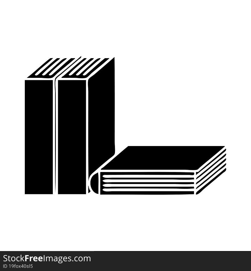 flat symbol of books