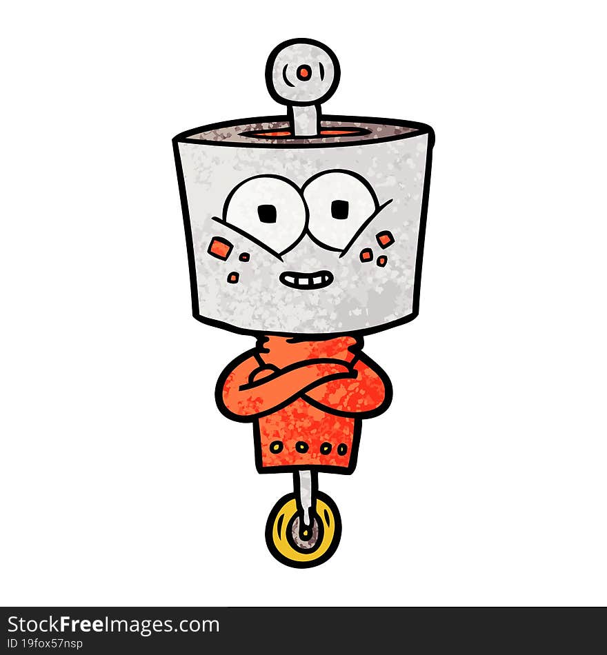 happy cartoon robot. happy cartoon robot