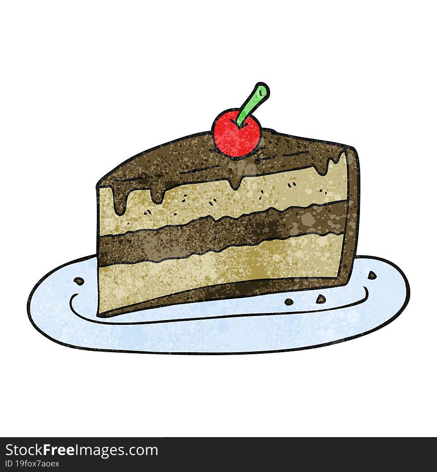 textured cartoon slice of cake