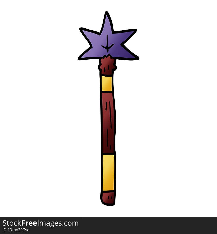 cartoon doodle magic wand