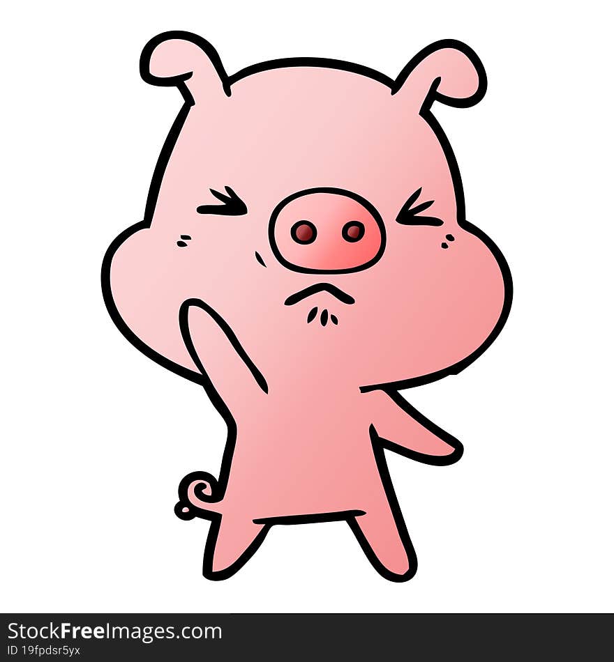 cartoon angry pig. cartoon angry pig