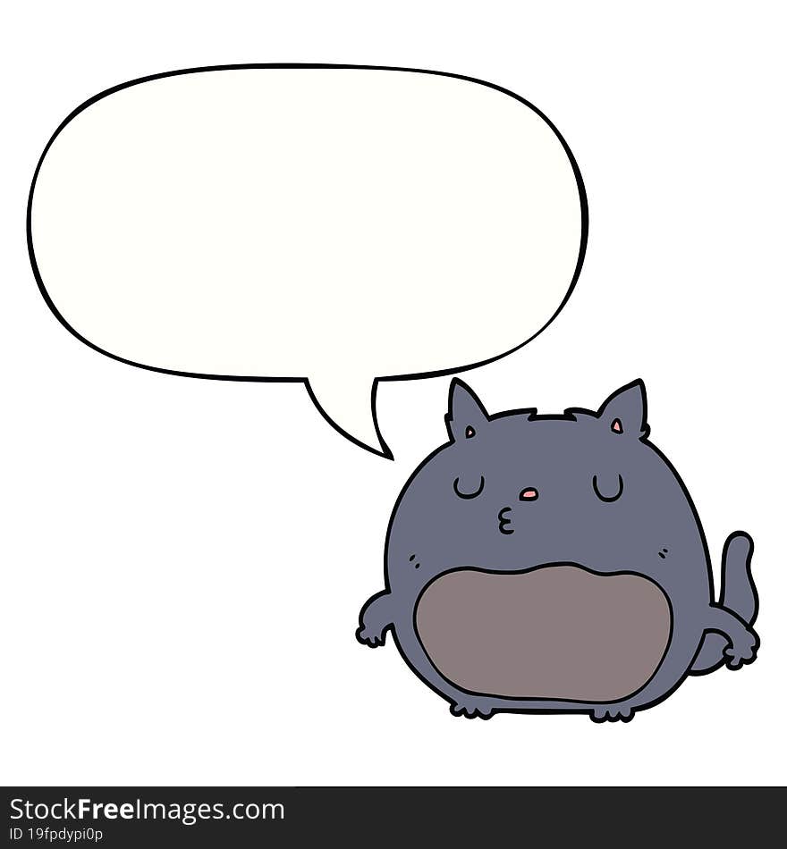 cartoon cat with speech bubble. cartoon cat with speech bubble