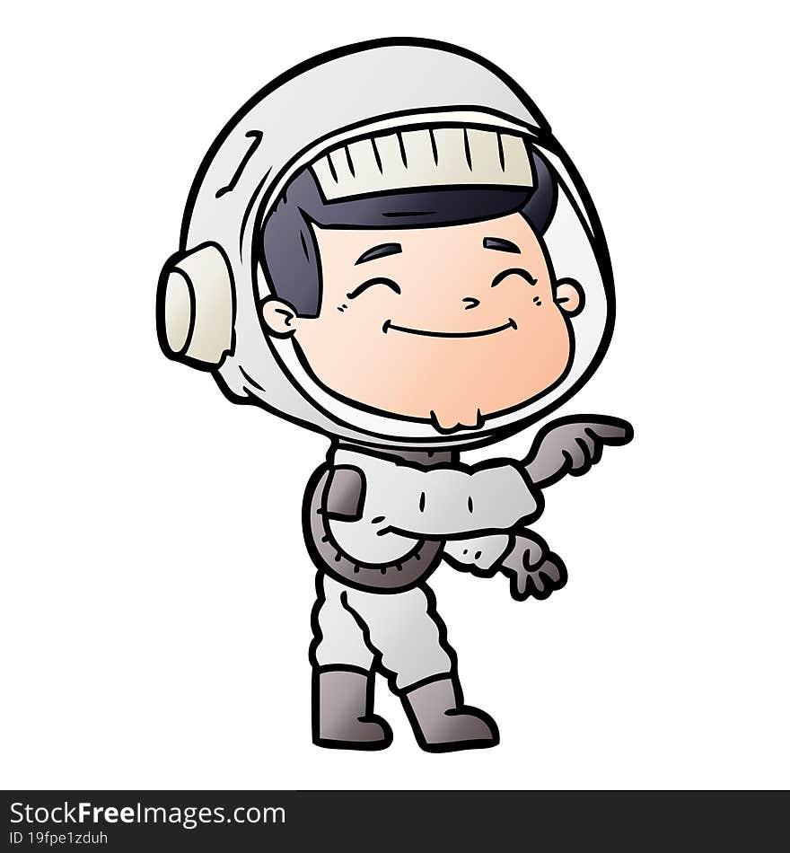 happy cartoon astronaut. happy cartoon astronaut