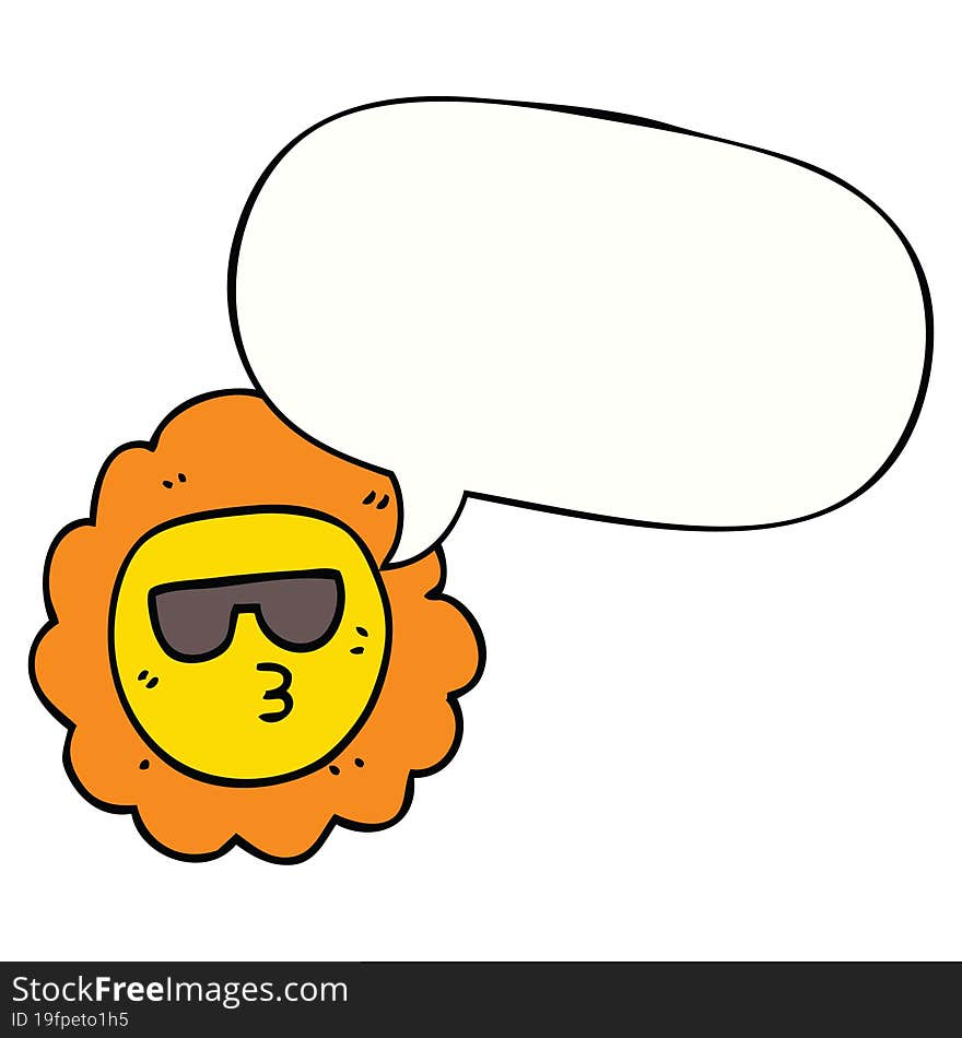 cartoon sunflower and speech bubble