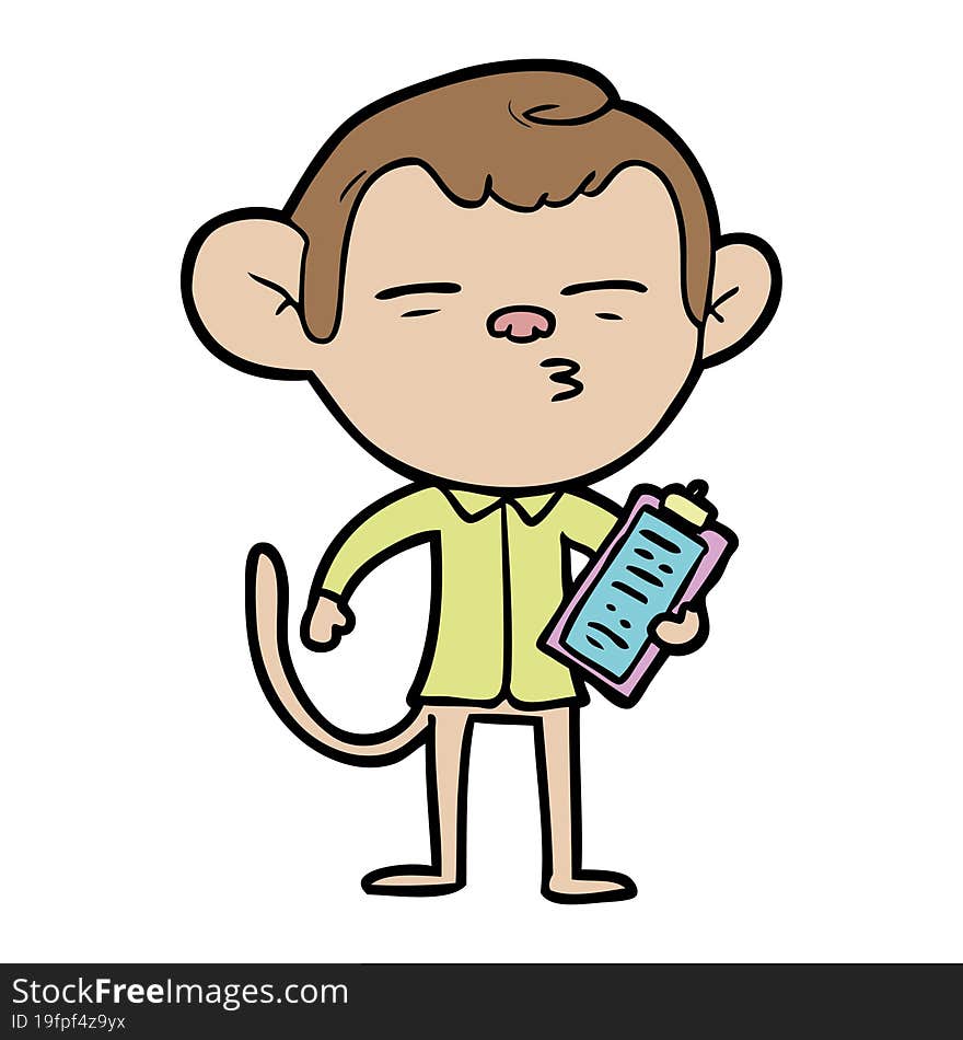 cartoon office monkey. cartoon office monkey