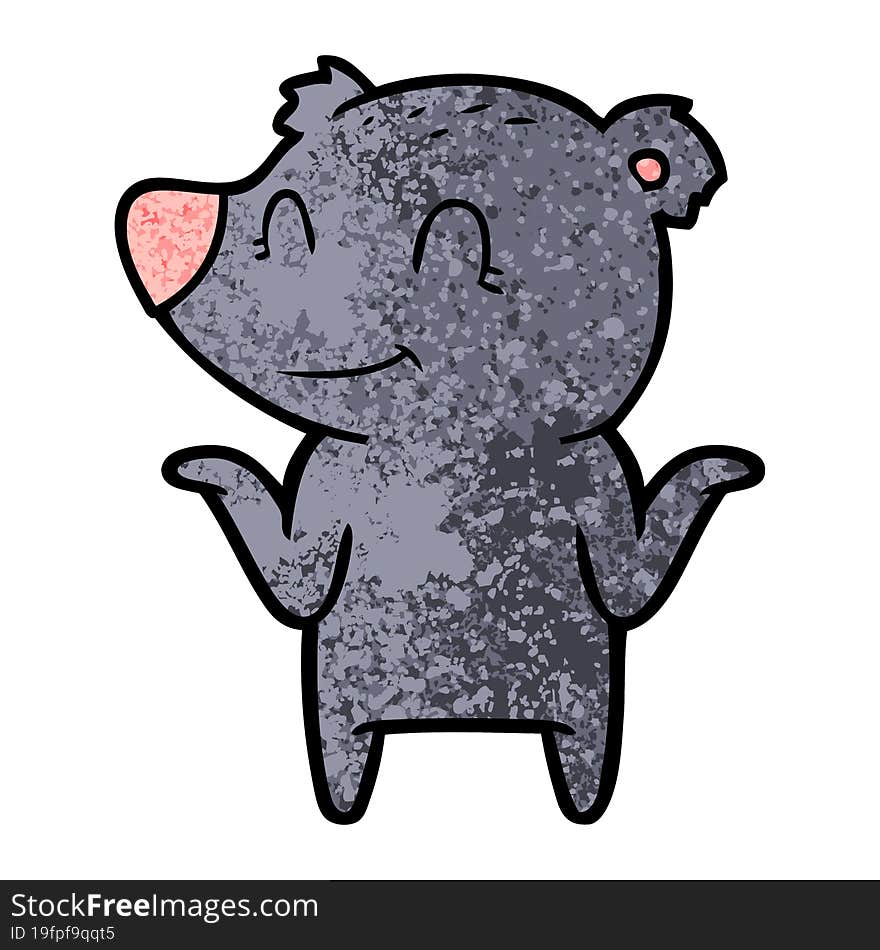 smiling bear shrugging shoulders. smiling bear shrugging shoulders