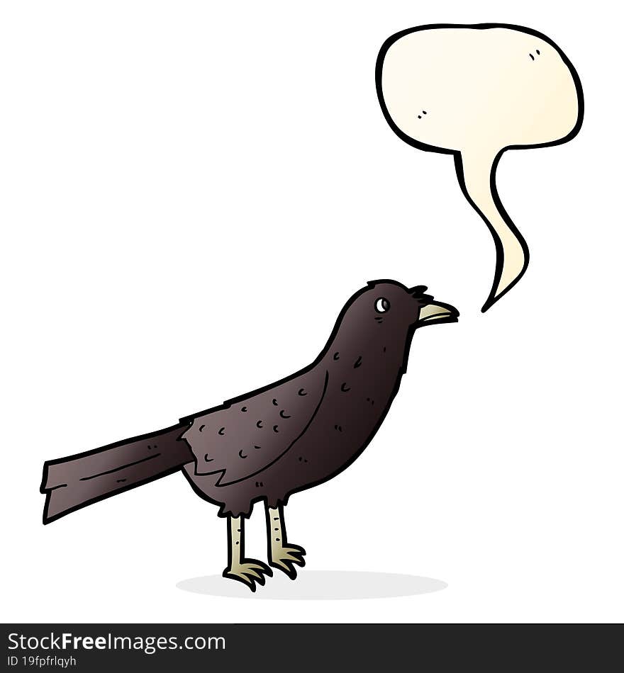 Cartoon Crow With Speech Bubble