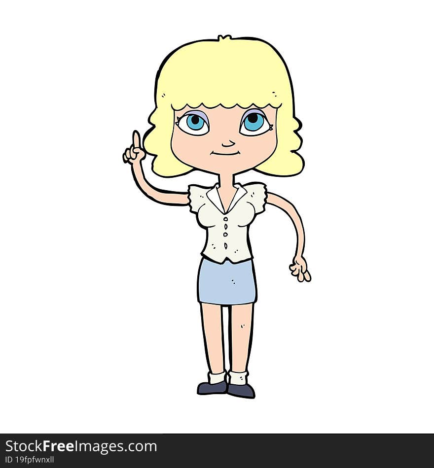 cartoon woman with idea