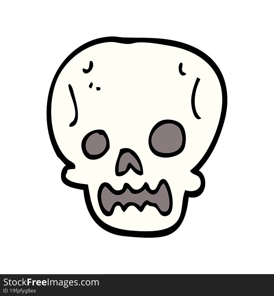 cartoon doodle halloween skull