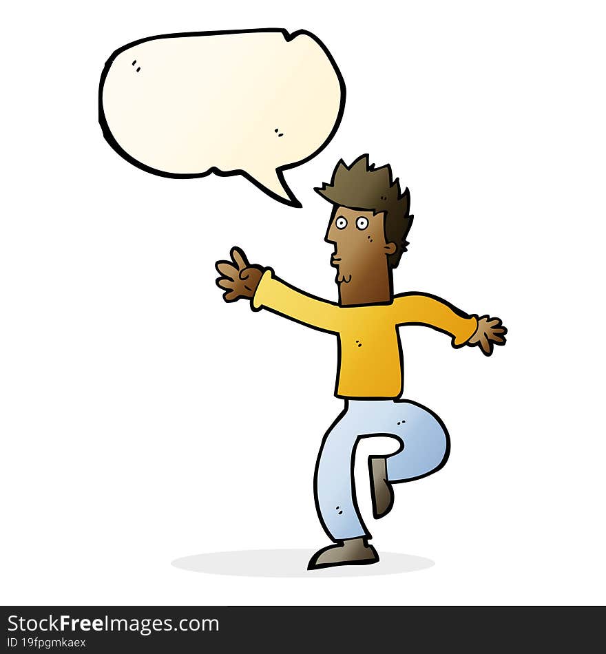 Cartoon Urgent Man With Speech Bubble