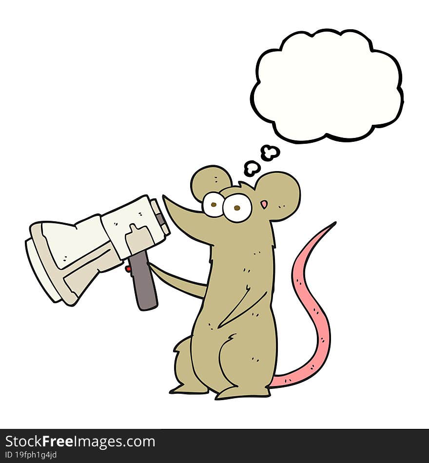 Thought Bubble Cartoon Mouse With Megaphone