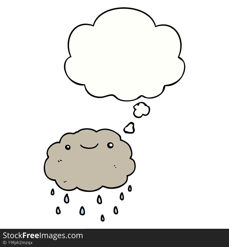 cartoon cloud and thought bubble
