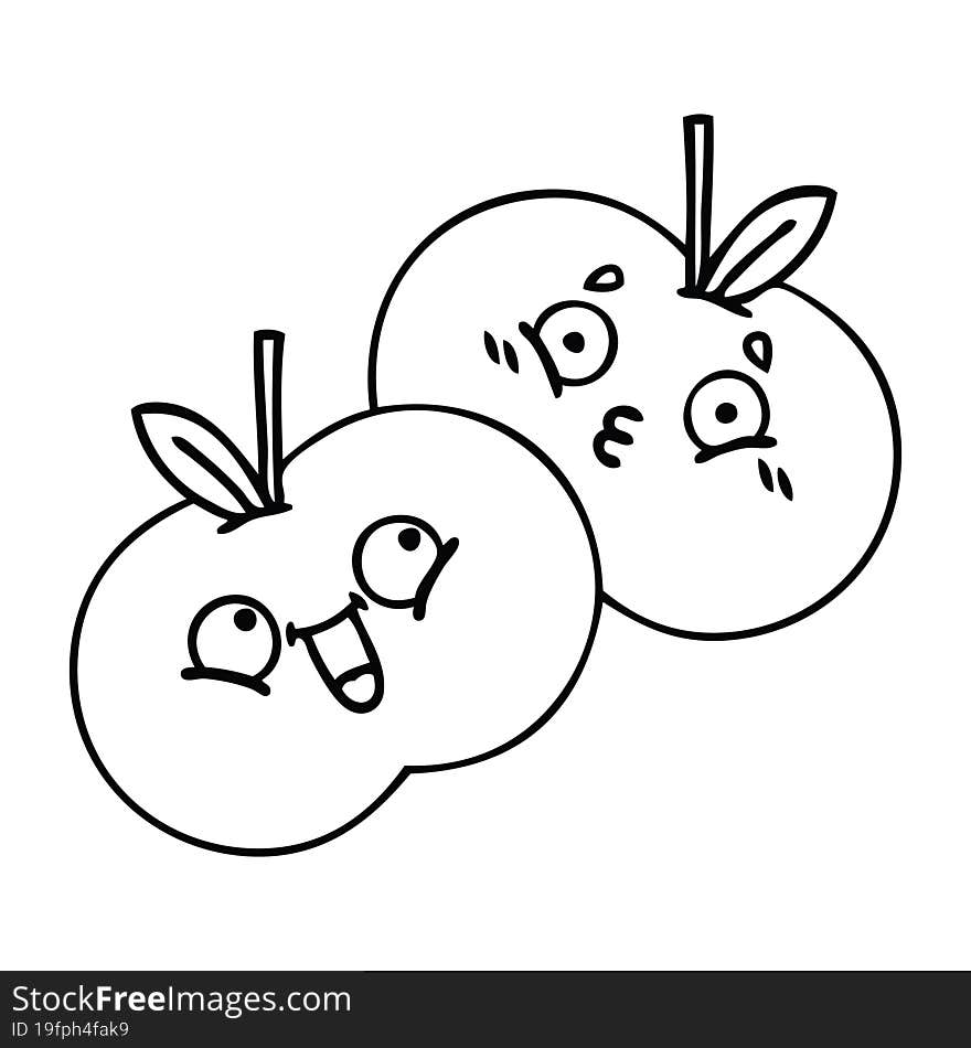 line drawing cartoon of a apples. line drawing cartoon of a apples