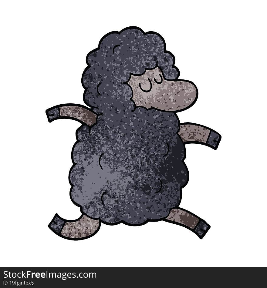 cartoon doodle black sheep