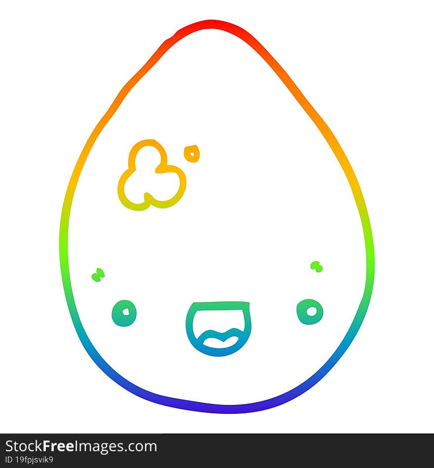 rainbow gradient line drawing cartoon egg