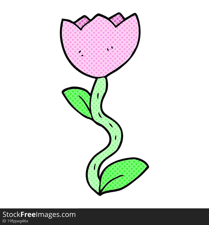 freehand drawn cartoon flower