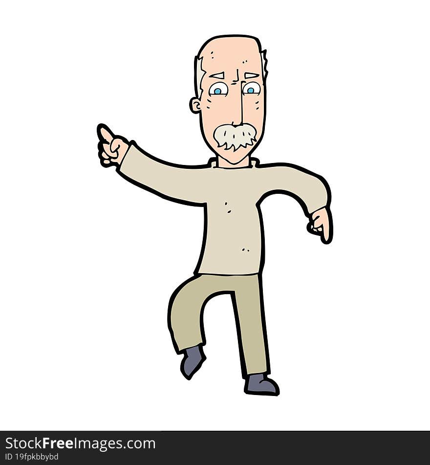 cartoon angry old man