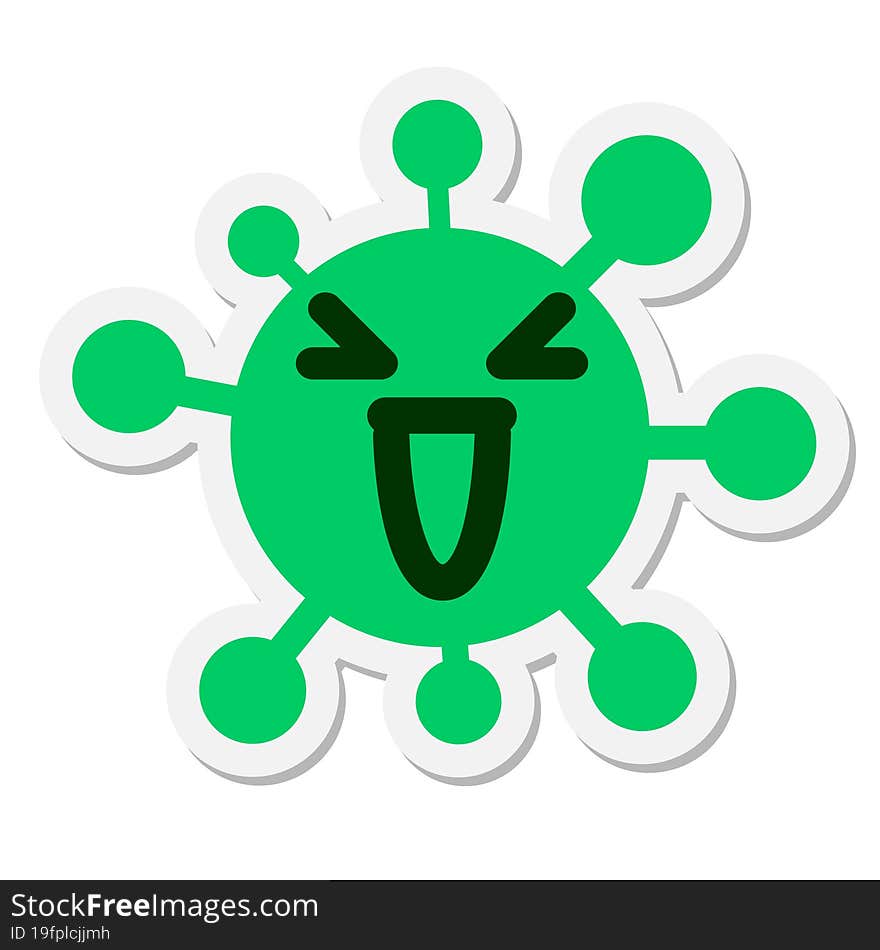 laughing mean virus sticker