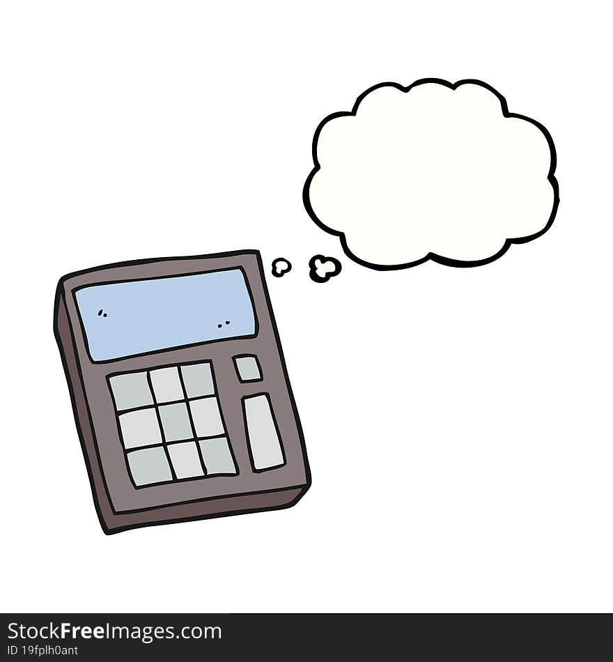 Thought Bubble Cartoon Calculator