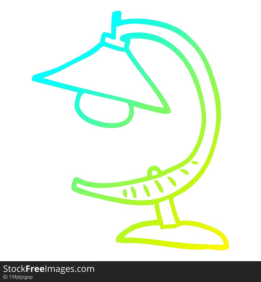 cold gradient line drawing cartoon funky lamp