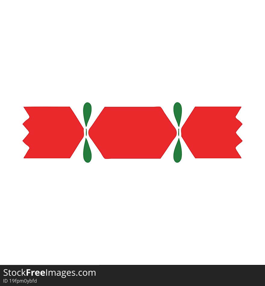 flat color retro cartoon of a christmas cracker