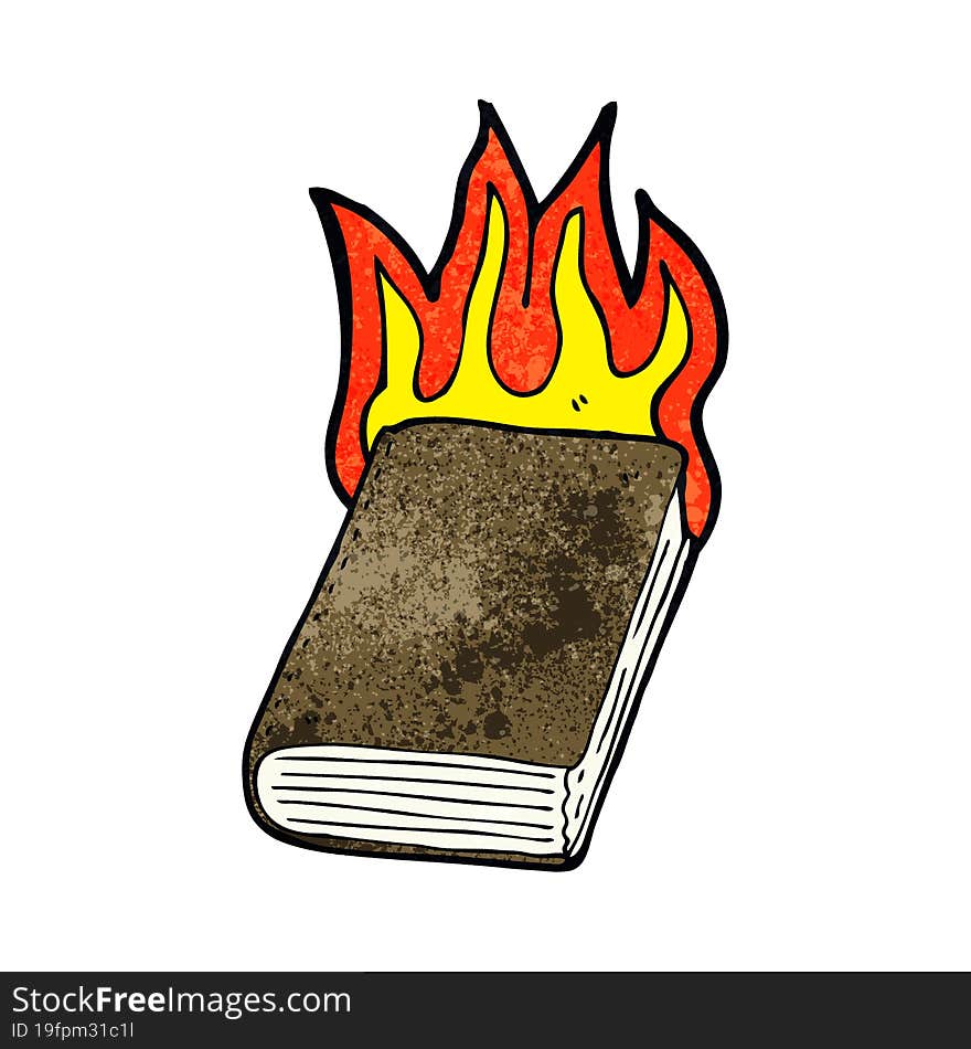 Cartoon Burning Book