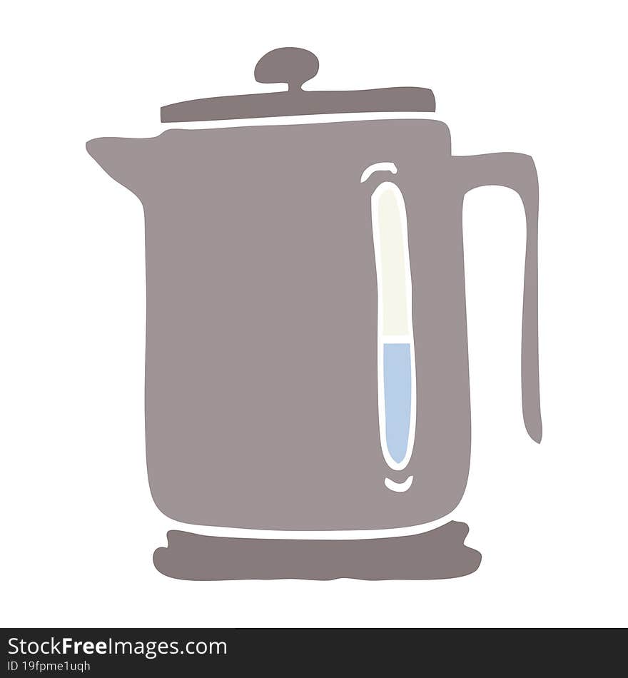 Flat Color Illustration Cartoon Kettle