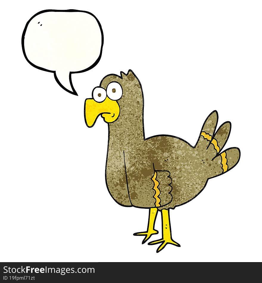 Speech Bubble Textured Cartoon Bird