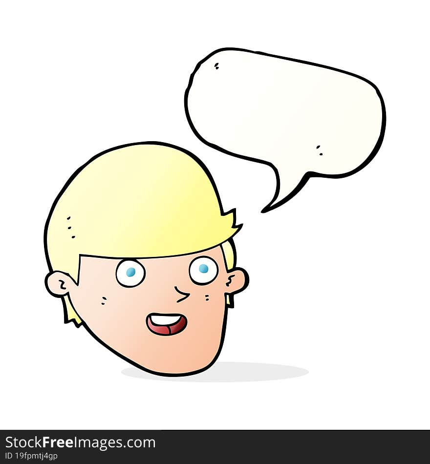 cartoon man with big chin with speech bubble